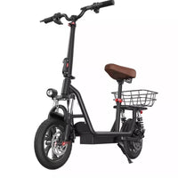 iScooter i12 Electric Scooter Folding 12" 500W 7.5 Ah W/ Seat+Rear Basket 25km/h