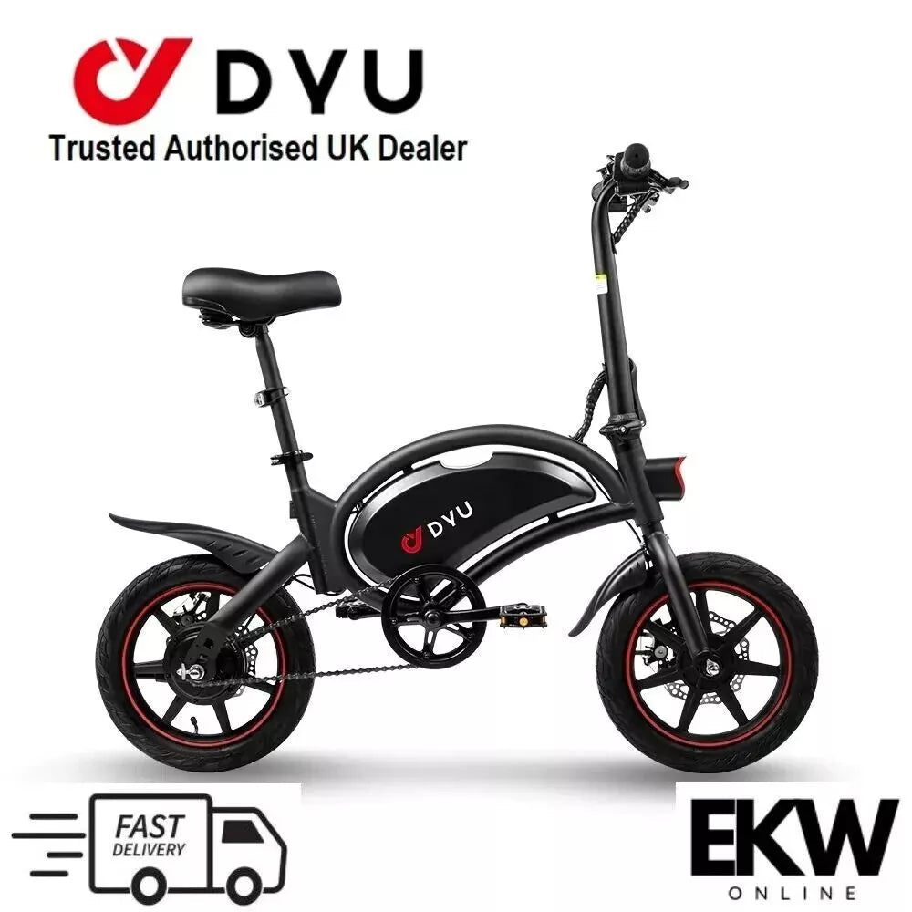 14-inch DYU D3F Folding Electric Bike Kugoo E-City Commuter Bicycle Long Battery