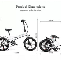 Samebike 20LVXD30 20" Electric Bike 35OW 48V 10.4AH Folding E-bike E-City BIKE