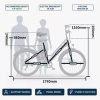 ONESPORT OT18-3 26" Electric Bicycle 250W 36V 14.4AH City Commuter Bike With APP