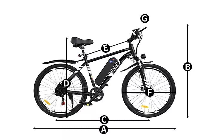 HITWAY BK15 26x2.125" Electric Bike 250W E-bike City Bicycle E-MTB 36V 12Ah 90KM