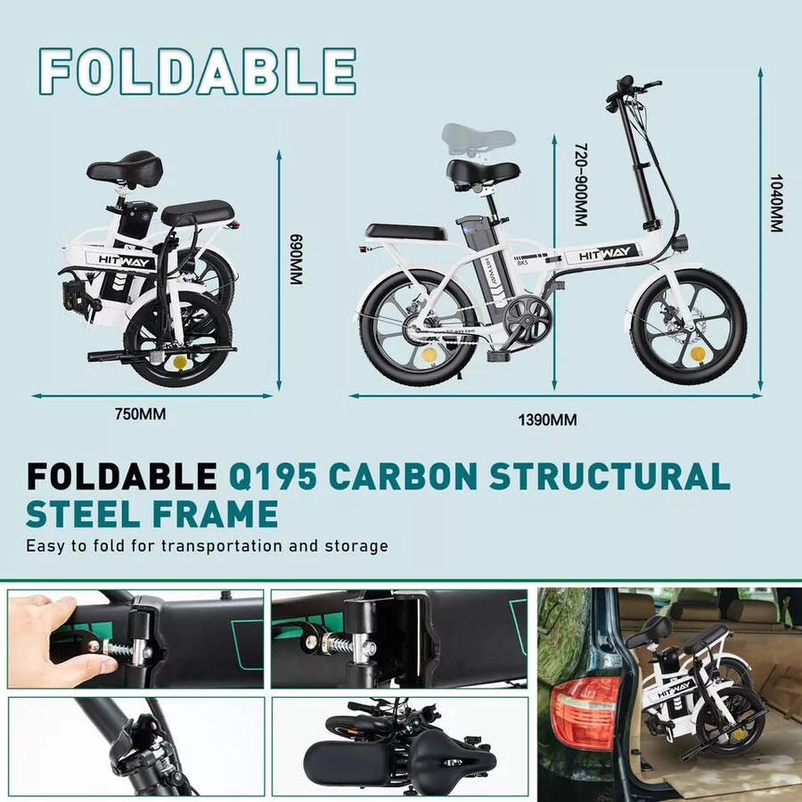 Hitway BK5 E- Bike  Folding,  16" Tire E-Bike 8.4Ah 250W 8.4Ah 36V UK Version