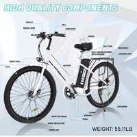 HITWAY BK8S 26" Fat Tire Electric Bike 250W 36V 8.4Ah E-Bike 70KM Range