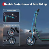 iScooter i12 Electric Scooter Folding 12" 500W 7.5 Ah W/ Seat+Rear Basket 25km/h