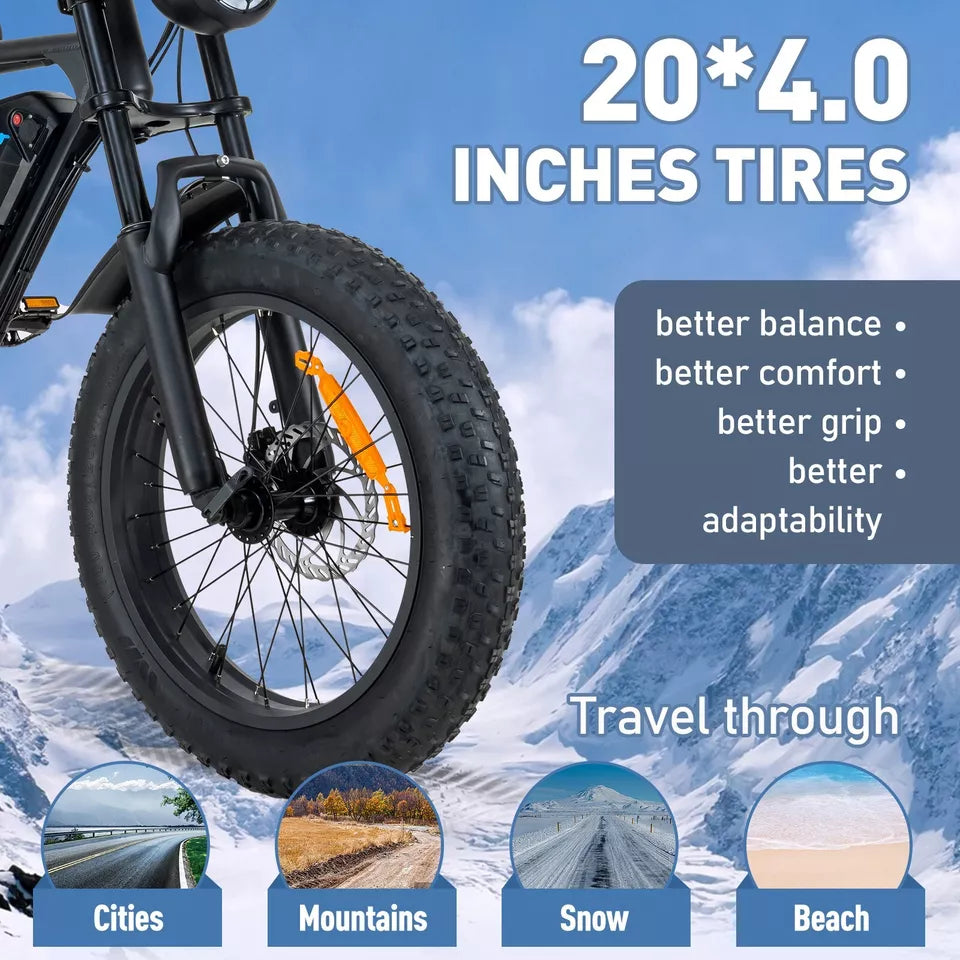 KOOLUX BK29 Fat Tyres Electric Bike Safe and comfortable Battery 18AH 250W