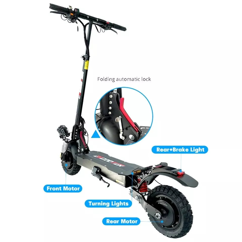 50/55Km/h 800W/1600W/2400W Electric Scooter Adult 48V 10inch Off Road Folding