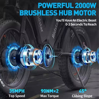 Ridstar Q20 20" Fat Tire Electric Bike 48V/58V 15Ah/20Ah/40Ah E-Mountain Bike UK