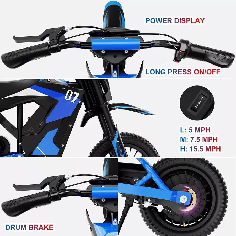 Electric Motorcycle EV12M Evercross Logo 300W Motor 36V/4AH E Bike for Kid