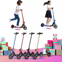 Electric Scooters For Kids Ages 8-16 UK E-Scooter Black 14km/h LED Display Light