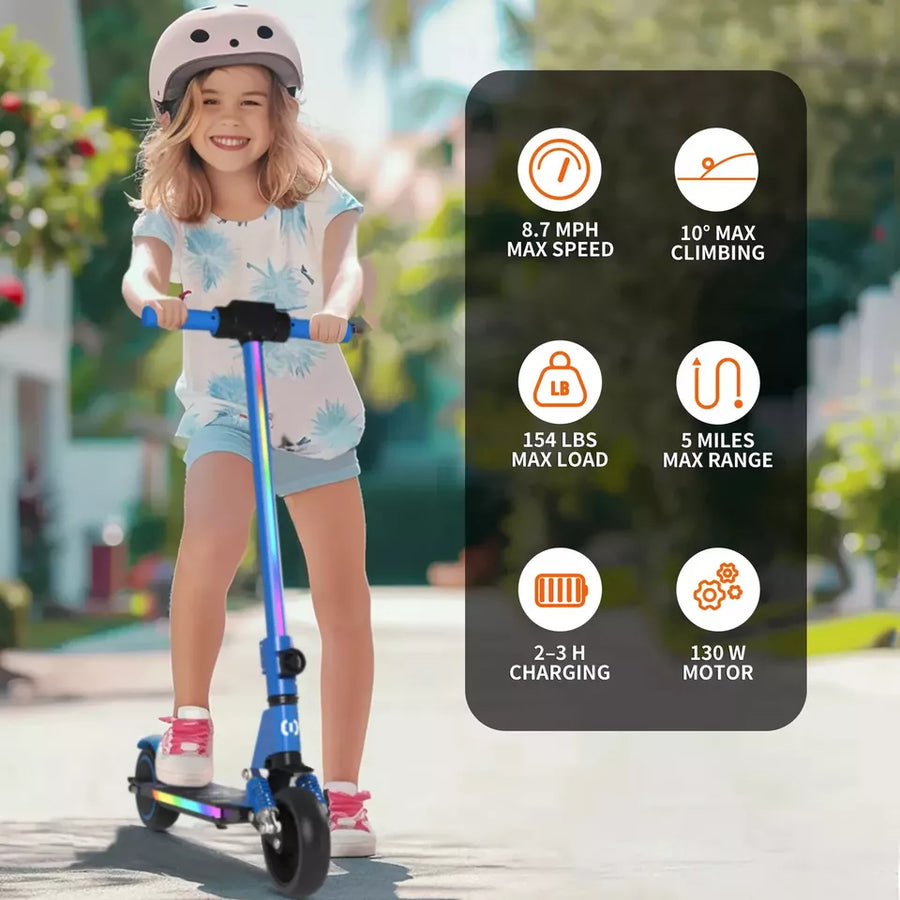 Electric Scooters For Kids Ages 8-16 UK E-Scooter Black 14km/h LED Display Light