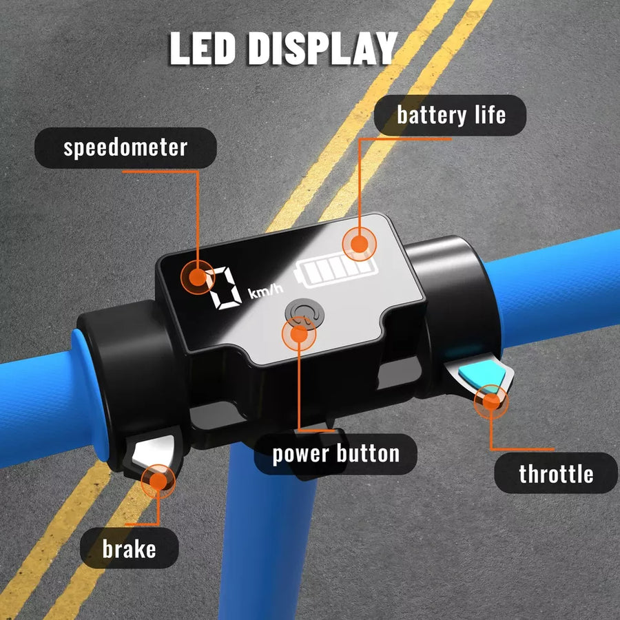 Electric Scooters For Kids Ages 8-16 UK E-Scooter Black 14km/h LED Display Light