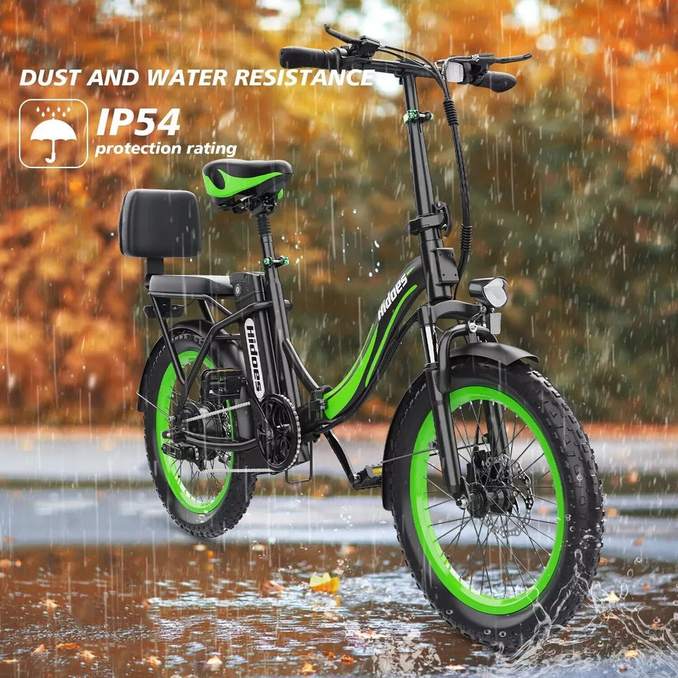 NEW Hidoes 20" Folding Electric Bike 75OW Motor 13AH Fat Tire E-Bike For Adults