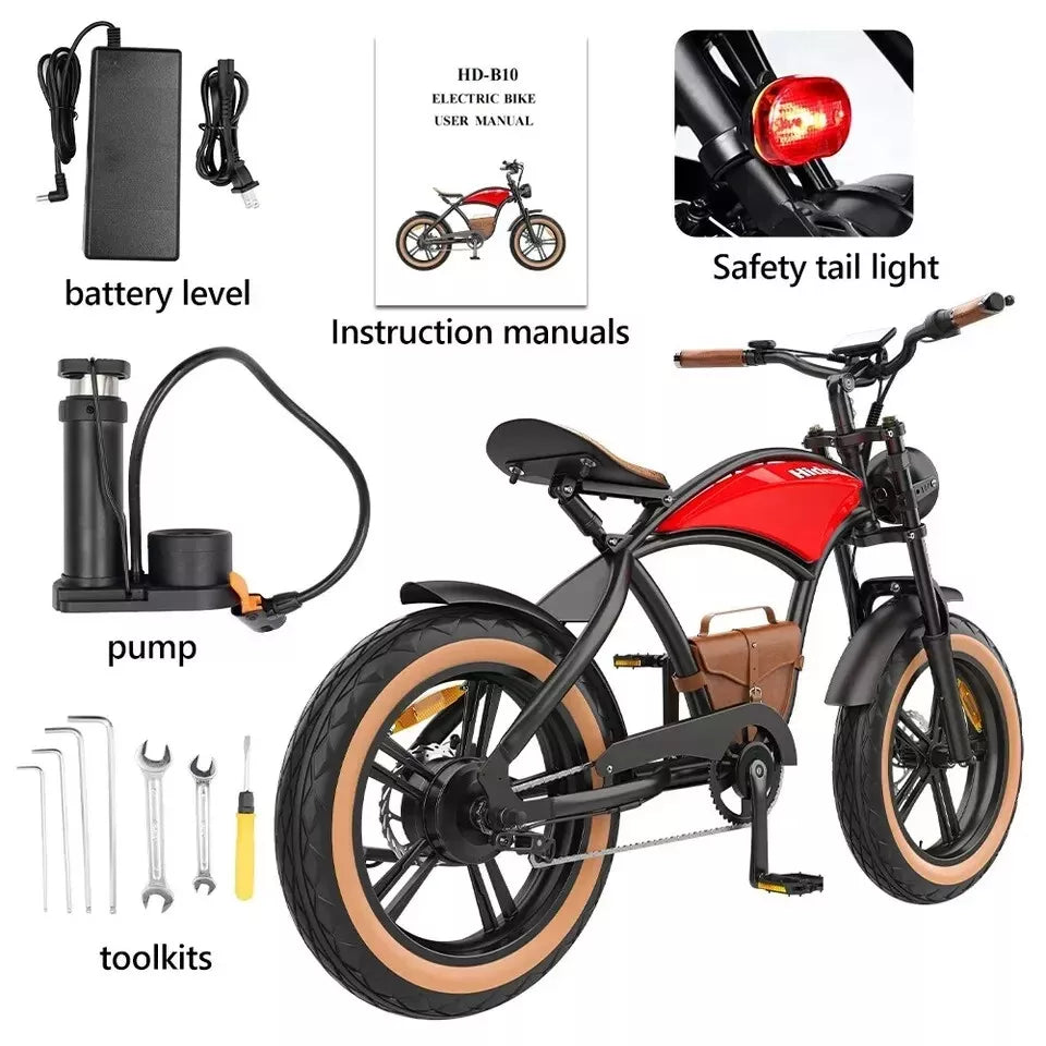 Hidoes B6 Mountain E-Bike 12OOW 48V 15.6Ah Battery 20" Fat Tyres 7-Speed