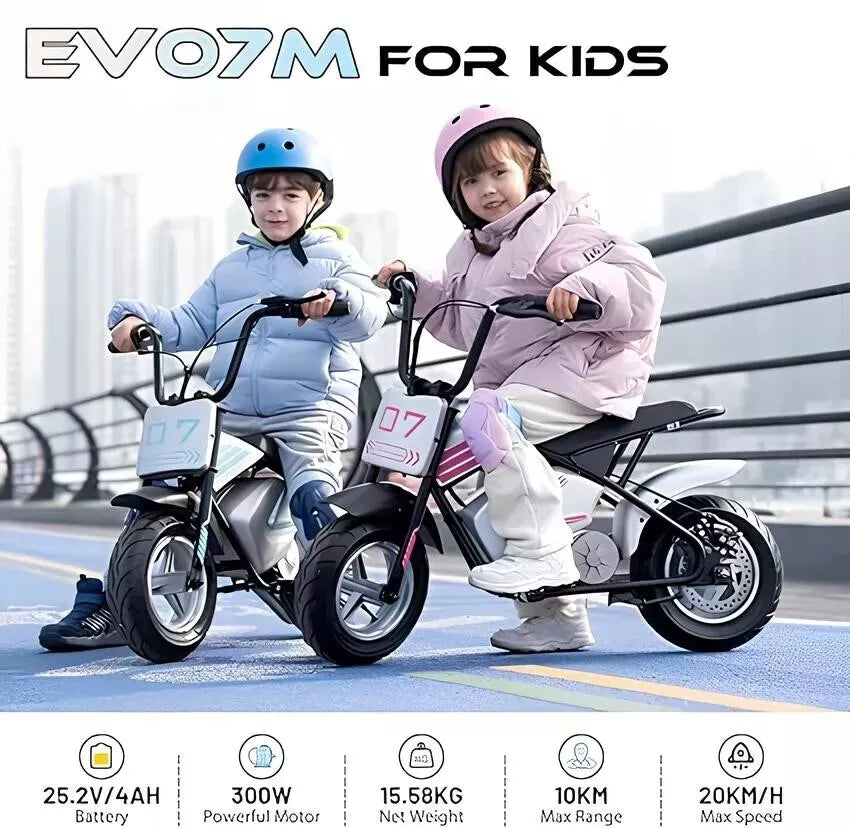 EVERCROSS EV07M 11" Tire Electric Kid Motorcycle 300W 25.2V 4Ah E-bike 20km/h